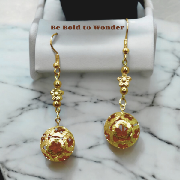 Golden Filigree Sphere Earrings